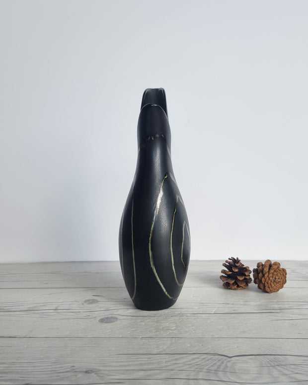 Gefle Keramik Ceramic Lillemor Mannerheim for Gefle Keramik, 1954 Labrynt, Mangania Series Sculptural Flask Vase, Sweden