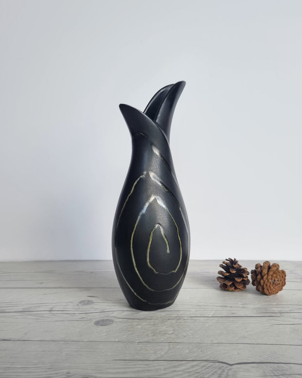 Gefle Keramik Ceramic Lillemor Mannerheim for Gefle Keramik, 1954 Labrynt, Mangania Series Sculptural Flask Vase, Sweden