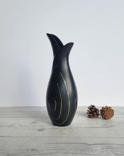 Gefle Keramik Ceramic Lillemor Mannerheim for Gefle Keramik, 1954 Labrynt, Mangania Series Sculptural Flask Vase, Sweden