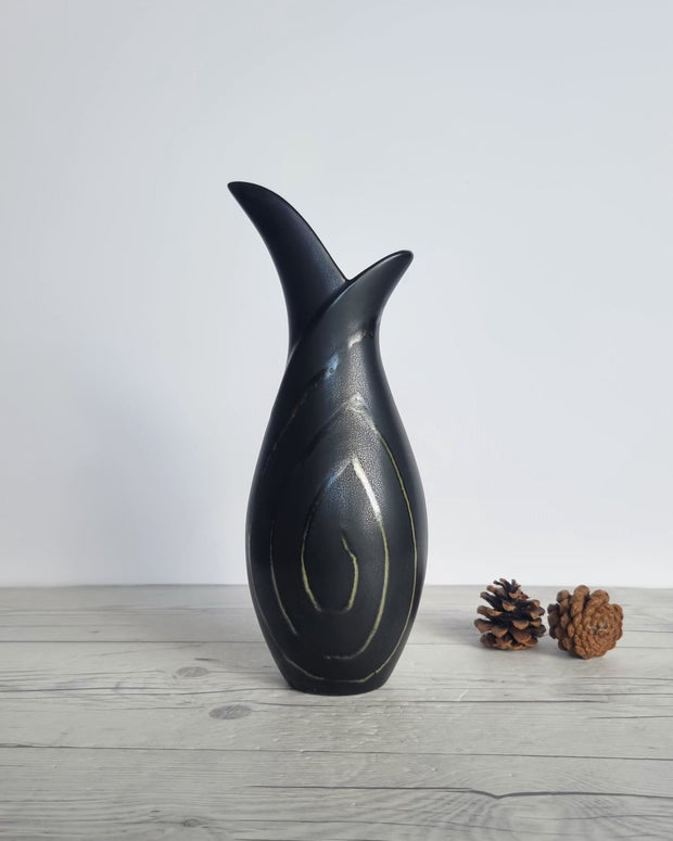 Gefle Keramik Ceramic Lillemor Mannerheim for Gefle Keramik, 1954 Labrynt, Mangania Series Sculptural Flask Vase, Sweden