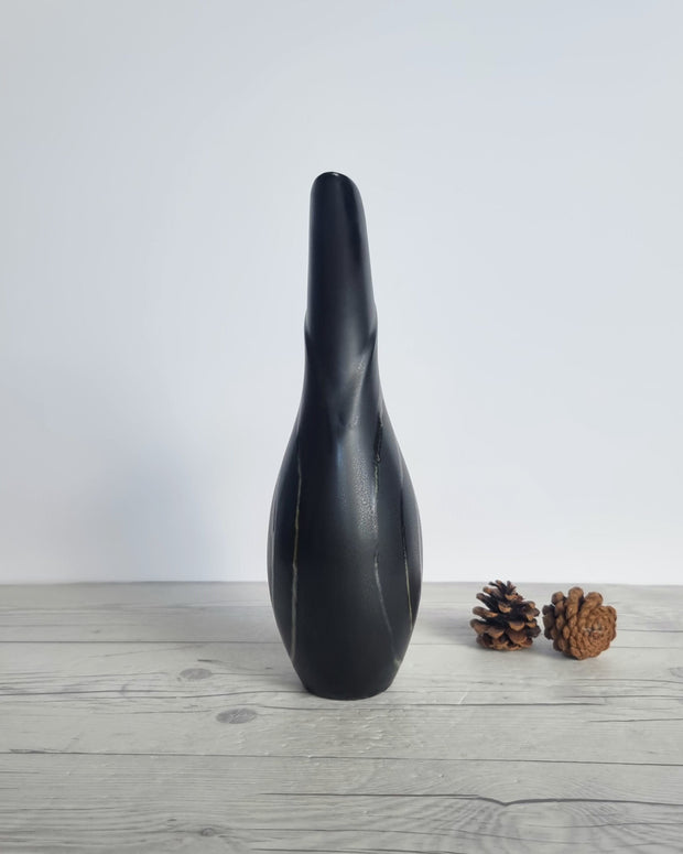 Gefle Keramik Ceramic Lillemor Mannerheim for Gefle Keramik, 1954 Labrynt, Mangania Series Sculptural Flask Vase, Sweden