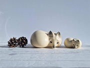 Lisa Larson Ceramic Lisa Larson for Gustavsberg, Duo of Modernist 'Rav' Arctic Foxes, 'Skansen' (Nordic Zoo) series, 1970s