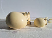 Lisa Larson Ceramic Lisa Larson for Gustavsberg, Duo of Modernist 'Rav' Arctic Foxes, Nordic Zoo 1990s series, Swedish