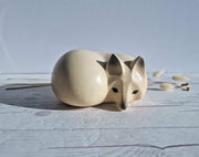 Lisa Larson Ceramic Lisa Larson for Gustavsberg, Duo of Modernist 'Rav' Arctic Foxes, 'Skansen' (Nordic Zoo) series, 1970s