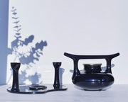 Luigi Colani Ceramic Luigi Colani 1973 Zen Series for Friesland, Ceracron Stoneware, Black Space Age Atomic Teaset for 4