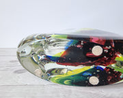 Murano Glass Luigi Onesto for Onesto Oball, Postmodern Palette Abstract Sommerso Vase, 1980s, Italian