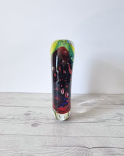 Murano Glass Luigi Onesto for Onesto Oball, Postmodern Palette Abstract Sommerso Vase, 1980s, Italian