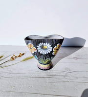 AnyesAttic Ceramic Margit Lagerqvist for Tilgmans Keramik, Daisy and Buttercup Spring Vase | Sweden, 1950s-60s