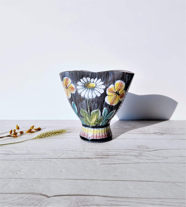 AnyesAttic Ceramic Margit Lagerqvist for Tilgmans Keramik, Daisy and Buttercup Spring Vase | Sweden, 1950s-60s