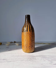 Upsala Ekeby Ceramic Mari Simmulson for Upsala Ekeby, 1960 Eritrea Series, Burnt Sugar and Caramel Palette Bottle Vase