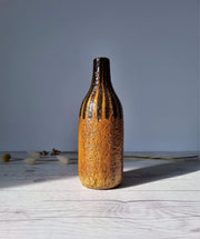 Upsala Ekeby Ceramic Mari Simmulson for Upsala Ekeby, 1960 Eritrea Series, Burnt Sugar and Caramel Palette Bottle Vase