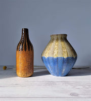 Upsala Ekeby Ceramic Mari Simmulson for Upsala Ekeby, 1960 Eritrea Series, Burnt Sugar and Caramel Palette Bottle Vase