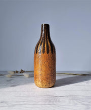 Upsala Ekeby Ceramic Mari Simmulson for Upsala Ekeby, 1960 Eritrea Series, Burnt Sugar and Caramel Palette Bottle Vase