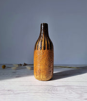 Upsala Ekeby Ceramic Mari Simmulson for Upsala Ekeby, 1960 Eritrea Series, Burnt Sugar and Caramel Palette Bottle Vase