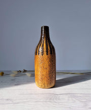 Upsala Ekeby Ceramic Mari Simmulson for Upsala Ekeby, 1960 Eritrea Series, Burnt Sugar and Caramel Palette Bottle Vase