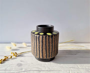 Upsala Ekeby Ceramic Mari Simmulson for Upsala Ekeby, 1965 Ringo Series, Chocolate Cookie Palette Modernist Vase