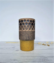 Upsala Ekeby Ceramic Mari Simmulson for Upsala Ekeby, 1966 Peru Series, 6073m Chartreuse and Taupe Textured Vase