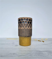 Upsala Ekeby Ceramic Mari Simmulson for Upsala Ekeby, 1966 Peru Series, 6073m Chartreuse and Taupe Textured Vase