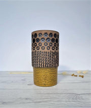 Upsala Ekeby Ceramic Mari Simmulson for Upsala Ekeby, 1966 Peru Series, 6073m Chartreuse and Taupe Textured Vase