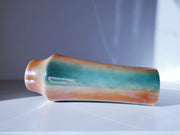 AnyesAttic Ceramic Mid Century Art Deco, Teal Green and Sienna Iridescent Lustre Glaze Pitcher Vase, 1960s - 70s