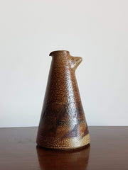 Mobach Ceramic 1970s Dutch Mobach, Joke (Johanna) Stroes Studio Pottery Stoneware Abstract Jug Vase - Signed
