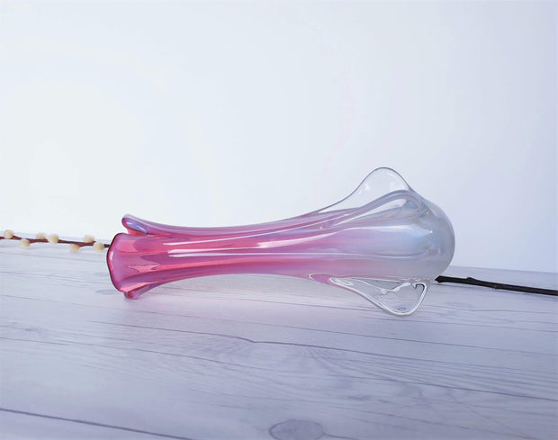 Murano Glass Murano Fratelli Toso in Pink, Opalescent and Clear, 'Propeller' Vase | 1950s-60s, Italian, Rare Form