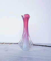 Murano Glass Murano Fratelli Toso in Pink, Opalescent and Clear, 'Propeller' Vase | 1950s-60s, Italian, Rare Form