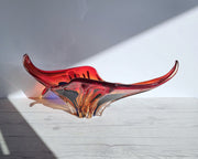 Murano Glass Murano, Scarlet Candy, Amber and Midnight Blue Palette, Statement Splash Centrepiece, 1960s-70s