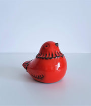 Normans Motala Keramik Ceramic Normans Motala Keramik Earthenware Scarlet Glaze Bird Ceramic Figurine, 1960s, Swedish
