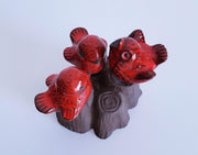 Normans Motala Keramik Ceramic Normans Motala Keramik Red Glaze Baby Birds Earthenware Ceramic Sculpture | 1960s Swedish