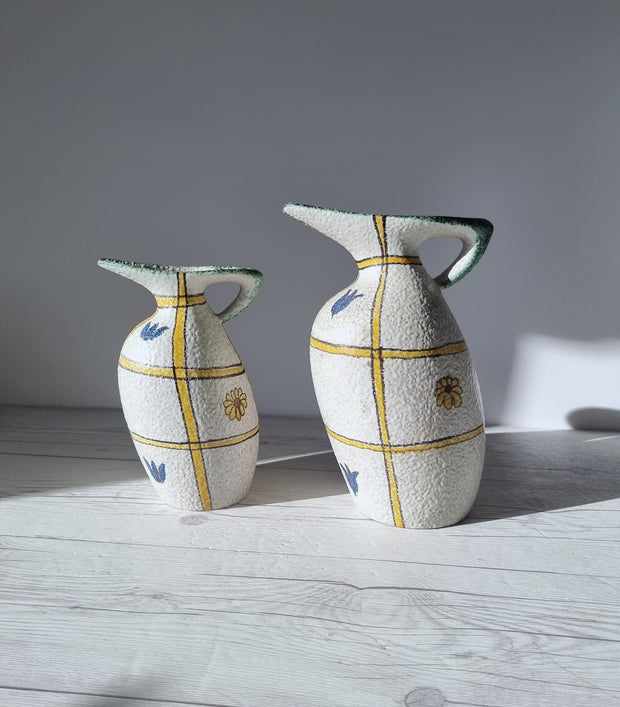 Ruscha Ceramic Pair of Kurt Tschörner for Ruscha Keramik, Sculptural Abstract 321 Jug Vases, 1960s-70s, WGP