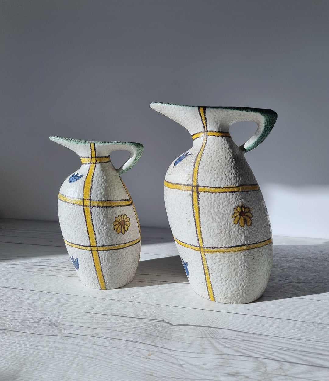 Pair of Kurt Tschörner for Ruscha Keramik, Sculptural Abstract 321