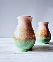 Sylvac Pottery Ceramic Pair of SylvaC Mid Century Flare Bottle Vases, Rainbow Sherbert Palette Foam Glaze, British, 1950s