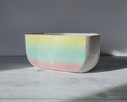 Park Rose Pottery Ceramic Park Rose Pottery, Postmodern Ombre Cotton Candy Palette Textured Wave Planter, 1980s, British