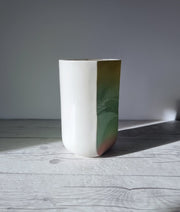 Park Rose Pottery Ceramic Park Rose Pottery, Postmodern Ombre Cotton Candy Palette Textured Wave Vase, 1980s, British