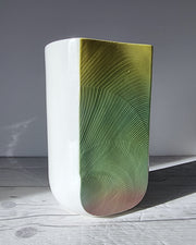 Park Rose Pottery Ceramic Park Rose Pottery, Postmodern Ombre Cotton Candy Palette Textured Wave Vase, 1980s, British