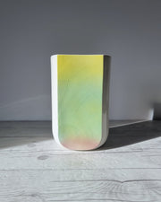 Park Rose Pottery Ceramic Park Rose Pottery, Postmodern Ombre Cotton Candy Palette Textured Wave Vase, 1980s, British