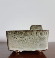 Pieter Groeneveldt Keramik Ceramic 1960s Dutch Pieter Groeneveldt Modernist / Brutalist Stone and Moss Green Lava Ceramic Chimney Vase