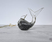 Murano Glass Murano V. Nason & Co, Grey Overlapping Scale Sfumato and Sommerso Fish Sculpture, 1980s