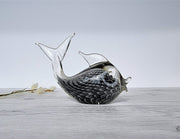 Murano Glass Murano V. Nason & Co, Grey Overlapping Scale Sfumato and Sommerso Fish Sculpture, 1980s