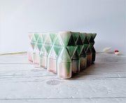 Sylvac Pottery Ceramic SylvaC Mid Century Modernist Pink and Green 3D Crystal Cluster Diamond Planter, British, 1940s-50s