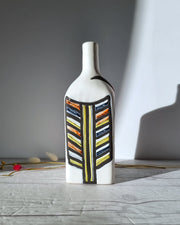 Vallauris Ceramique Ceramic Roger Capron for Vallauris, Dipped White and Multicolour Glaze, Signed Sculptural Bottle Vase, 1950s