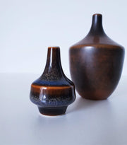 Rorstrand Ceramic 1960s Swedish Rorstrand, Carl Harry Stalhane Hare's Fur Glaze and AJ Höganäs Keramik Miniature Vases