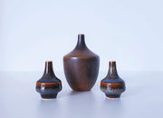Rorstrand Ceramic 1960s Swedish Rorstrand, Carl Harry Stalhane Hare's Fur Glaze and AJ Höganäs Keramik Miniature Vases
