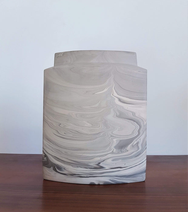 Rosenthal Ceramic Rosenthal Studio Line, XL Queensberry Marble Sculptural Ceramic Vase, 1980s West German