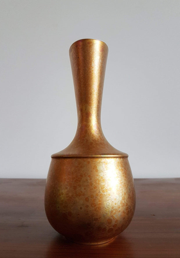 Rosenthal Porcelain Rosenthal Goldfeuer Series Vase – Rare Gold Decor by Helmut Drexler, 1970s, West German