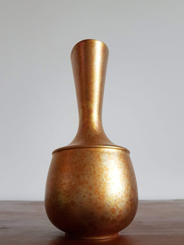 Rosenthal Porcelain Rosenthal Goldfeuer Series Vase – Rare Gold Decor by Helmut Drexler, 1970s, West German