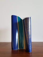 Rosenthal Porcelain Blue Spirit Vase by Barbara Brenner for Rosenthal, Postmodern Porcelain Vase, 1980s, Signed