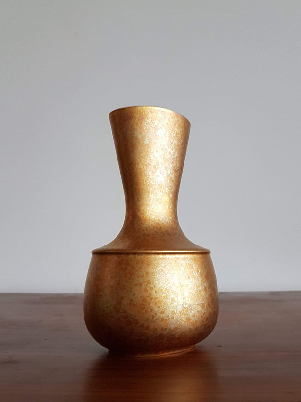 Rosenthal Porcelain Rosenthal Goldfeuer Series Vase – Rare Gold Decor by Helmut Drexler, 1970s, West German