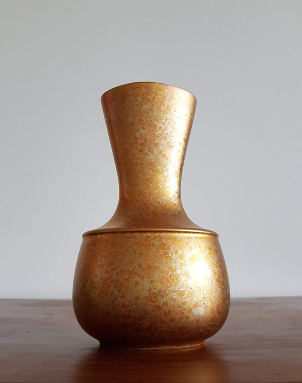 Rosenthal Porcelain Rosenthal Goldfeuer Series Vase – Rare Gold Decor by Helmut Drexler, 1970s, West German